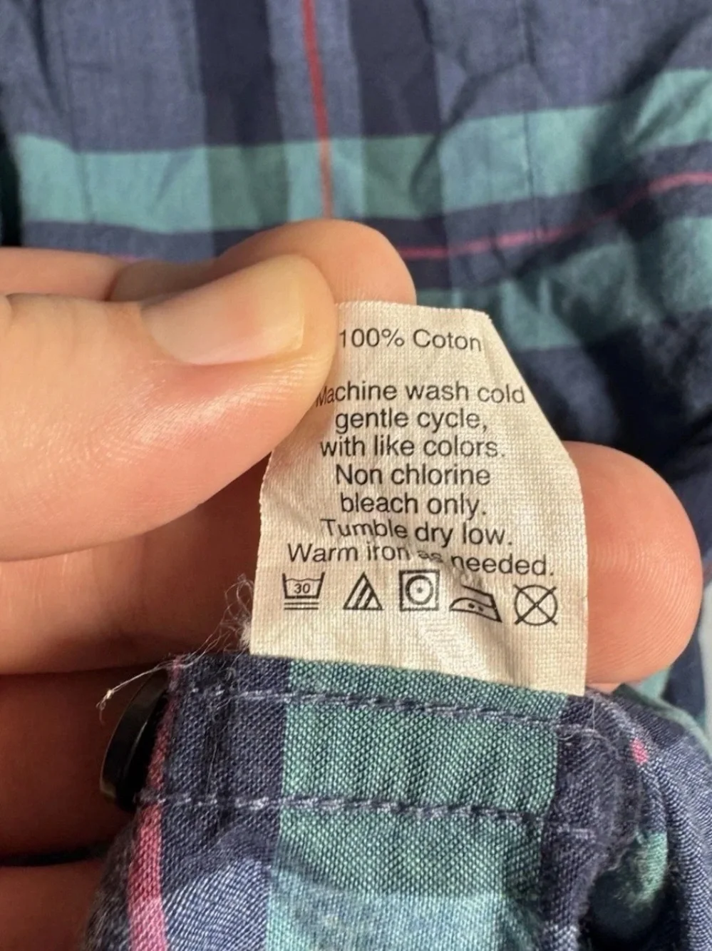 J. Crew Plaid Button-Down Shirt in Navy, Teal and Burgundy